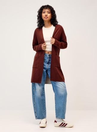Twik Womens Long patch-pocket Cardigan Sweater