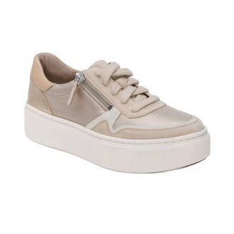 Aetrex Womens Leigh Suede Side Zip Platform Sneakers In Tan
