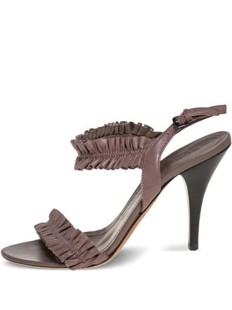Burberry Leren sandalen met ruches - Bruin