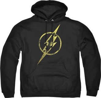 Gildan Justice League Flash Eroded Bolt Adult Pull Over Hoodie / Hooded Sweatshirt