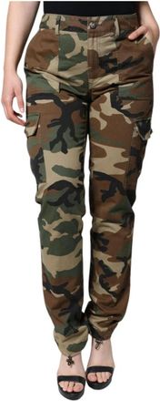 Dolce & Gabbana Multicolor Cargo Broek met Logodetails - Dames - Slim Fit Broeken - Veelkleurig - 2XS - Katoen - Broeken