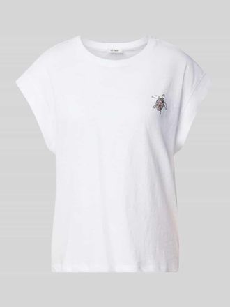 s.Oliver Red Label Relaxed Fit T-Shirt aus reiner Baumwolle in Weiss, Größe 34