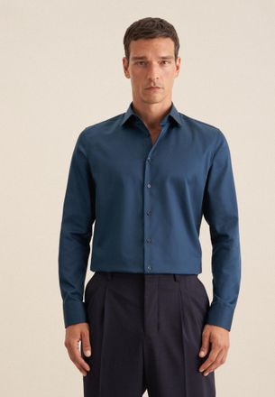 Seidensticker Businesshemd SEIDENSTICKER Schwarze Rose, Herren, Gr. L (42), normale &Auml;rmell&auml;ngen, gr&uuml;n, 100% Baumwolle, unifarben, slim fit, 2-Knopf-Manschette, Hemd