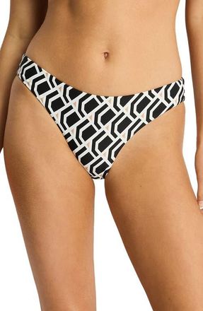 Sea Level Australia Mid Bikini Bottoms in Black at Nordstrom, Size 12 Us
