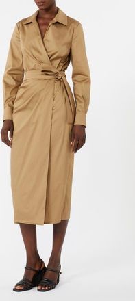 Max Mara Ottelia Long Sleeve Maxi Shirtdress in Desert at Nordstrom, Size 12