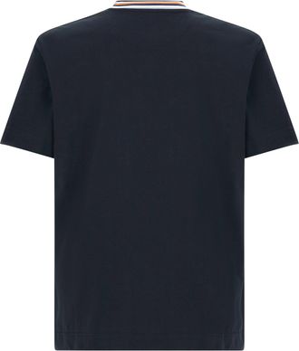 Fendi FF-Embroidered Crewneck T-Shirt - navy
