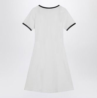 Courr&egrave;ges Womens Black/white Mini Dress In Cotton - Size X-Small