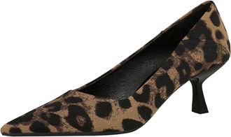 Generic Womens Pumps Stiletto High Heel 6CM Pointed Toe Sexy Leopard Print Satin for Bride Prom Party-Numeric_3_Point_5 Brown