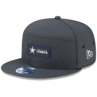 New Era Mens Charcoal Dallas Cowboys 2025 Sideline Cold Weather Split Panel 9FIFTY Snapback Hat