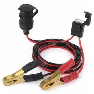 OEM Cable De Extensi&oacute;n De 60 Cm (2 Pies) Para Bater&iacute;a, Con Conector Hembra Para Encendedor De Cigarrillos De Coche (12v/24v) Y Pinza De Cocodrilo. - Crezu