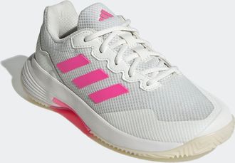 adidas Tennisschuh ADIDAS PERFORMANCE GAMECOURT 2.0, Damen, Gr. 40,5, weiss (core wei&szlig;, lucid pink, core schwarz), Synthetik, Textil, Schuhe Tennisschuh, gee