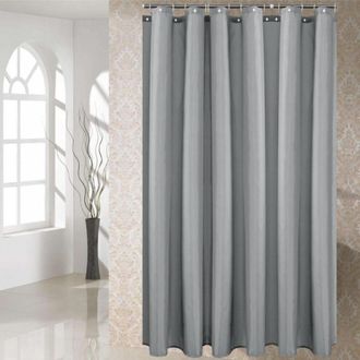 OEM Cortina De Ducha Impermeable Con Forro De Tela Suave, Lavable A M&aacute;quina, Dise&ntilde;o De Calidad Hotelera, Apta Para Ba&ntilde;eras, Color Gris, 78,7 X 70,8 Pulgad