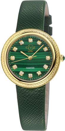 Gevril Group Arezzo Quartz Diamond Green Dial Ladies Watch 13302.1