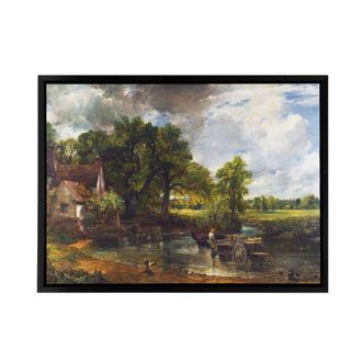 Artery8 John Constable The Hay Wain Framed Canvas Wall Art Print | Size: W24 x H32