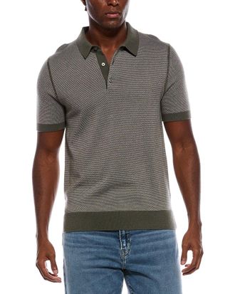 Vince Birdseye Wool-Blend Polo Sweater