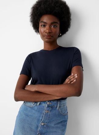 Contemporaine Womens Flowy crew-neck T-shirt