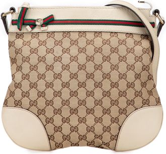 Gucci Pre-owned Womens Monogram Canvas Crossbody - Tan Textile - One Size