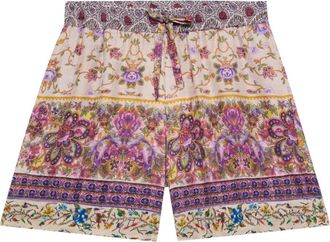Pierre-Louis Mascia Shorts a fiori con coulisse - Viola