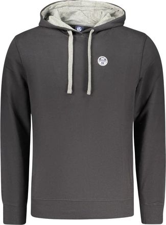 North Sails Hoodie met lange mouwen- logo en applicatie - Heren - Hoodies - Zwart - M - Katoen - Hoodies & sweatvesten