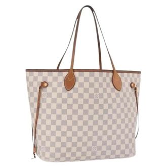 Louis Vuitton Pre-owned Damier Azur Tote Bag - Dames - Pre-owned - Beige - Maat: ONE Size Leer