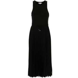 Tommy Hilfiger Klassieke Zwarte Midi Jurk - Dames - Casual kleedjes - Zwart - XS - Kleedjes