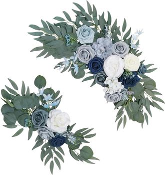 OEM 2 Arcos De Boda, Guirnalda De Flores, Rosas Artificiales, Hojas Verdes, Decoraci&oacute;n De Pared, Recepci&oacute;n, Hogar
