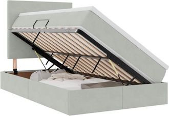 vidaXL Storage Bed with Mattress Light Grey 120 x 190 cm Velvet vidaXL