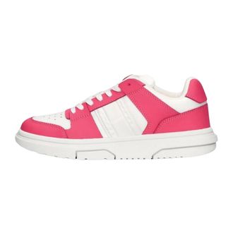 Tommy Jeans Schoenen, Dames, Roze, 39 EU, Leer, Roze Lage Skate Sneakers
