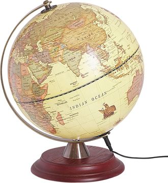 Beliani Globo Terr&aacute;queo Led Metal Sint&eacute;tico Soporte Almohadilla De Fieltro 25 Cm Oficina Amarillo Vespucci