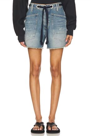 Free People Moxie Jean Shorts In Timeless Blue