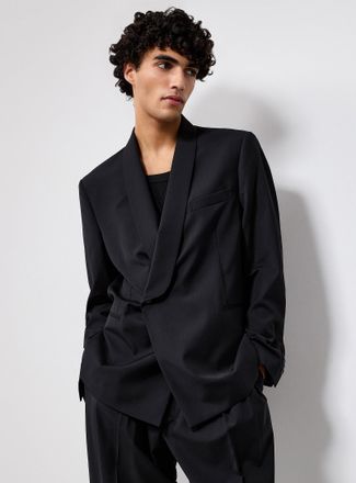 IM BRIAN Mens Black shawl-collar blazer