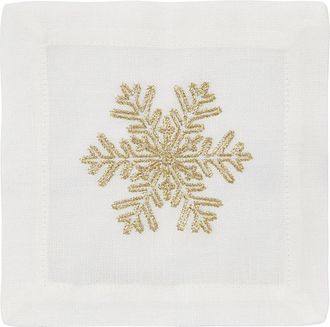 Mode Living Set Of 4 Snowflake Cocktail Napkins