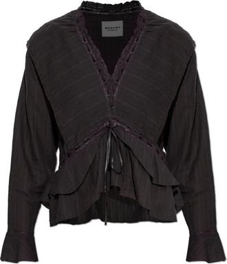 Isabel Marant Overhemden, Dames, Zwart, S, Katoen, Damienne Top