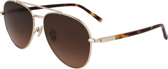 Ferragamo Brown Gradient Pilot Mens Sunglasses SF316S 745 61