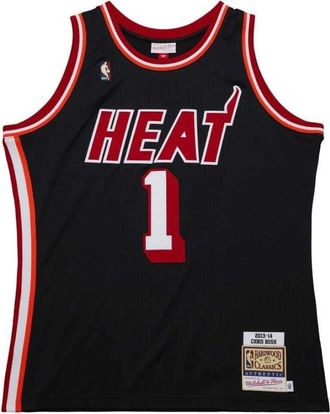 Mitchell & Ness Miami Heat Chris Bosh 2013 Jersey - Heren - Fitness - Zwart - S - Polyester - Fitness