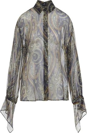 Etro Vloeiende Zijde Blouse - Dames - Blouses - Blauw - XS - Overhemden