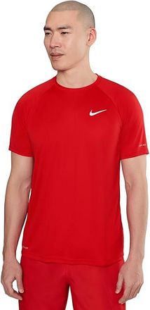 Nike Essential Short Sleeve Hydroguard Mens Swimwear University Red : 2XL, Polyester