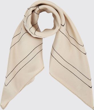 Toteme Foulard quadrato in pura seta con monogramma ricamato
