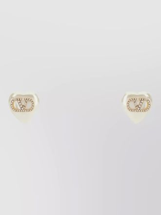 Valentino Garavani crystal-embellished heart-shaped stud earrings