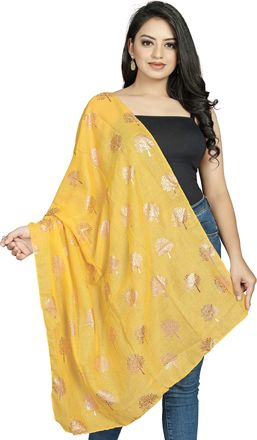 Generic Glitter Mulberry Tree Celebrity Designer Scarf Womens Scarf Shawl By Uk Scarfs & Shawls (Mustard With RG Foil Tree)