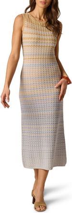 Adrianna Papell Metallic Sweater Knit Midi Dress in Ecru Multi at Nordstrom, Size X-Large