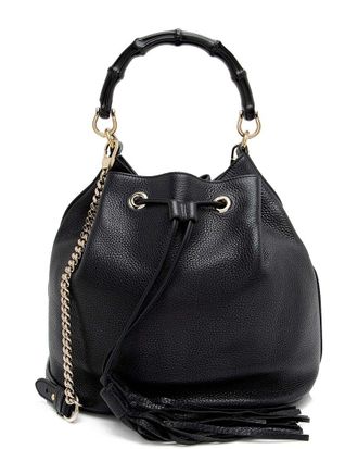 Gucci Black Leather Miss Bamboo Bucket Bag (Authentic Pre-Loved)
