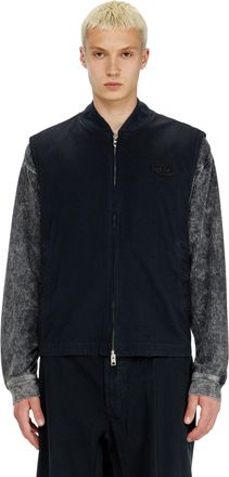 Diesel Cotton ripstop vest with Oval D patch - Jackets - Man - Black