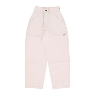 Usual Lightweight Cotton Trousers with Contrast Stitching - male - Usual - Straight Trousers - Beige - XL - Trousers
