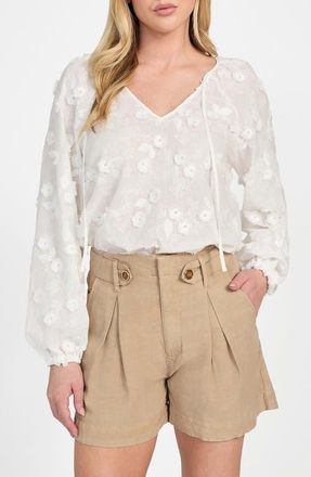 Guess Pelari Floral Appliqu&eacute; Top in Pure White at Nordstrom, Size X-Small