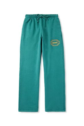 Cherry Los Angeles Navajo Straight-Leg Logo-Embroidered Cotton-Jersey Sweatpants