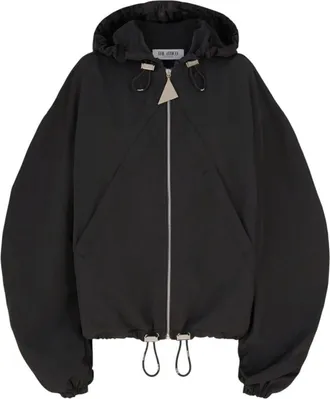 The Attico Black Solid Hood Jacket