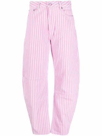 Ganni Stary wide-leg striped jeans - women - Organic Cotton - 25 - Pink