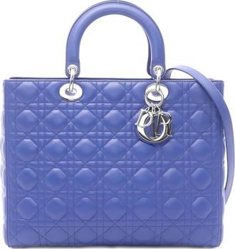 Dior 2010s Lady Dior Cannage handtas - Blauw