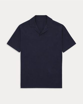 Fortela Adrien V-Neck Cotton Polo in Blue at Nordstrom, Size Medium Eu